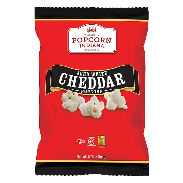 Popcorn Indiana Popcorn Family Aged White Cheddar 5.75 oz., PK12 8435710014 Zoro